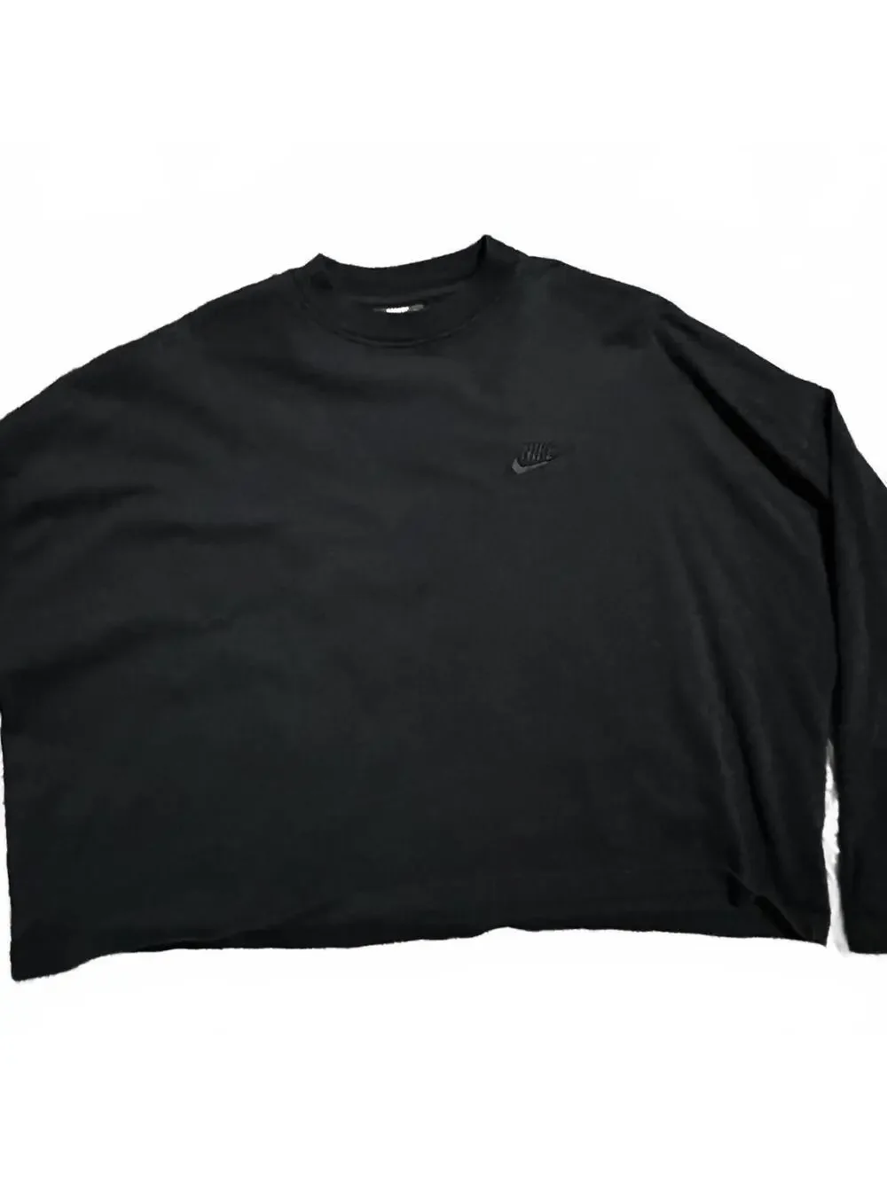 Nike Black Embroidered Lightweight Cropped Women's Crewneck Size XL
